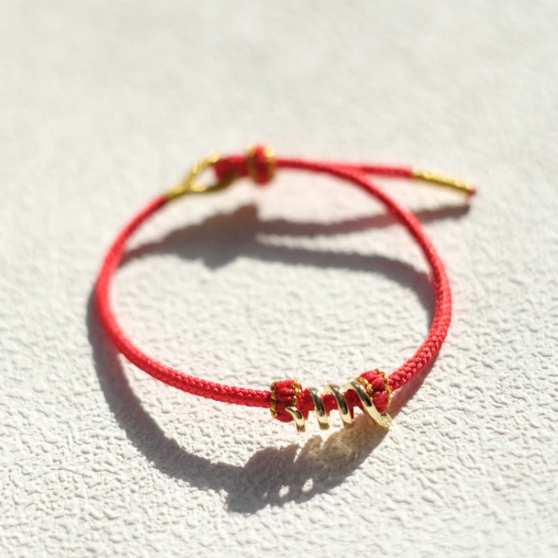 Conjunto de joyas de hilo rojo | Amuleto de la suerte 2025 