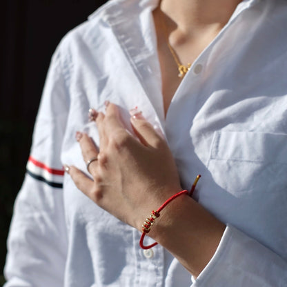 Conjunto de joyas de hilo rojo | Amuleto de la suerte 2025 